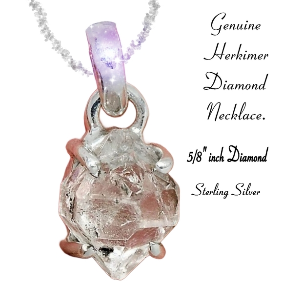 🎀Clearance🎀 GENUINE HERKIMER DIAMOND NECKLACE .925 Sterling silver. Handmade - Picture 1 of 6